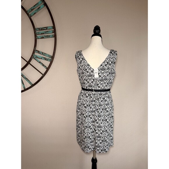 Ann Taylor LOFT Dress Black & White Sleeveless Lined Size 4 NWT - Picture 2 of 5